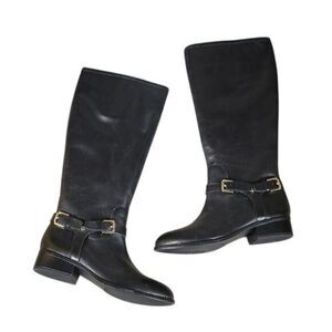 Ralph Lauren Marion Black Knee-High Boots Sz 6B